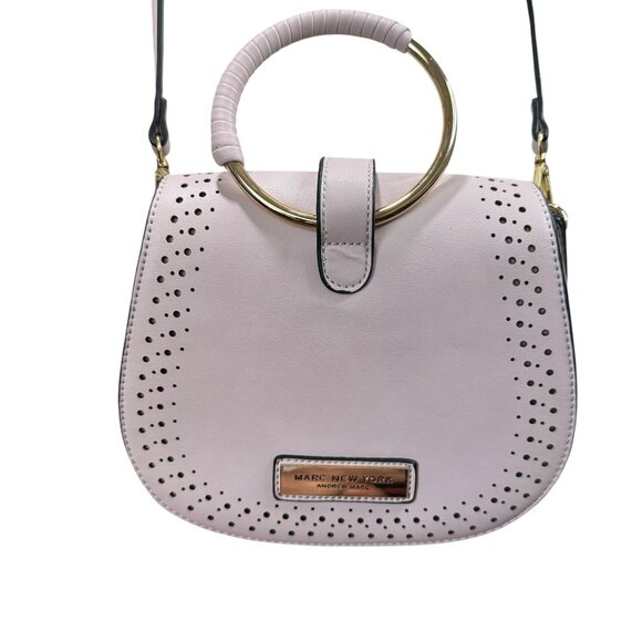 Marc New York Andrew Marc Pink Crossbody Bag with Gold Ring Handle – 7"x8" - Picture 1 of 10